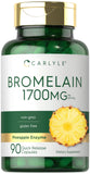 Carlyle Bromelain 1700 mg en botella: apoyo digestivo natural