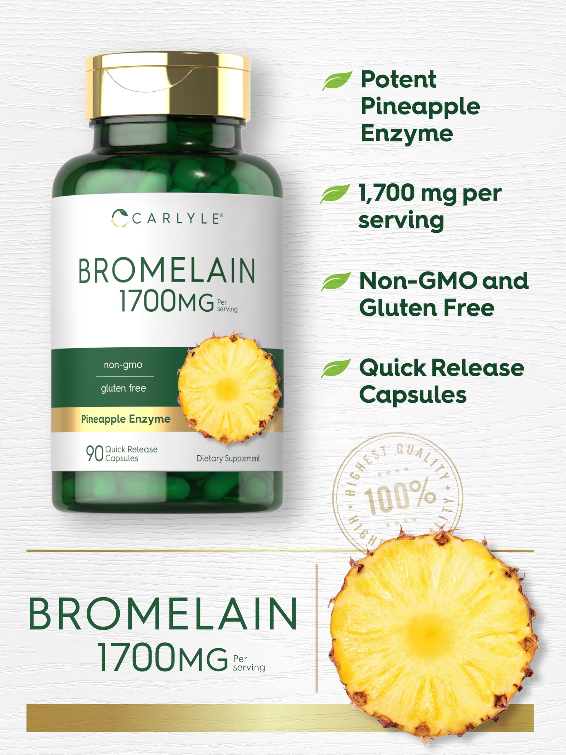 Carlyle Bromelain: etiqueta nutricional clara y confiable