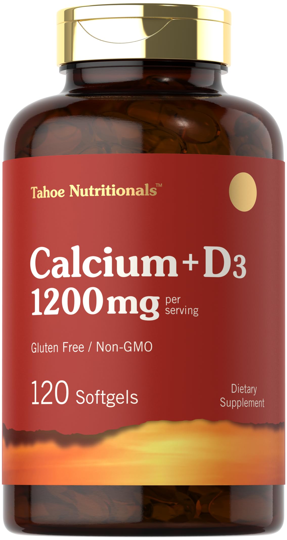 Carlyle Calcium 1200 mg con D3, cápsulas blandas en botella, apoyo diario para la salud ósea