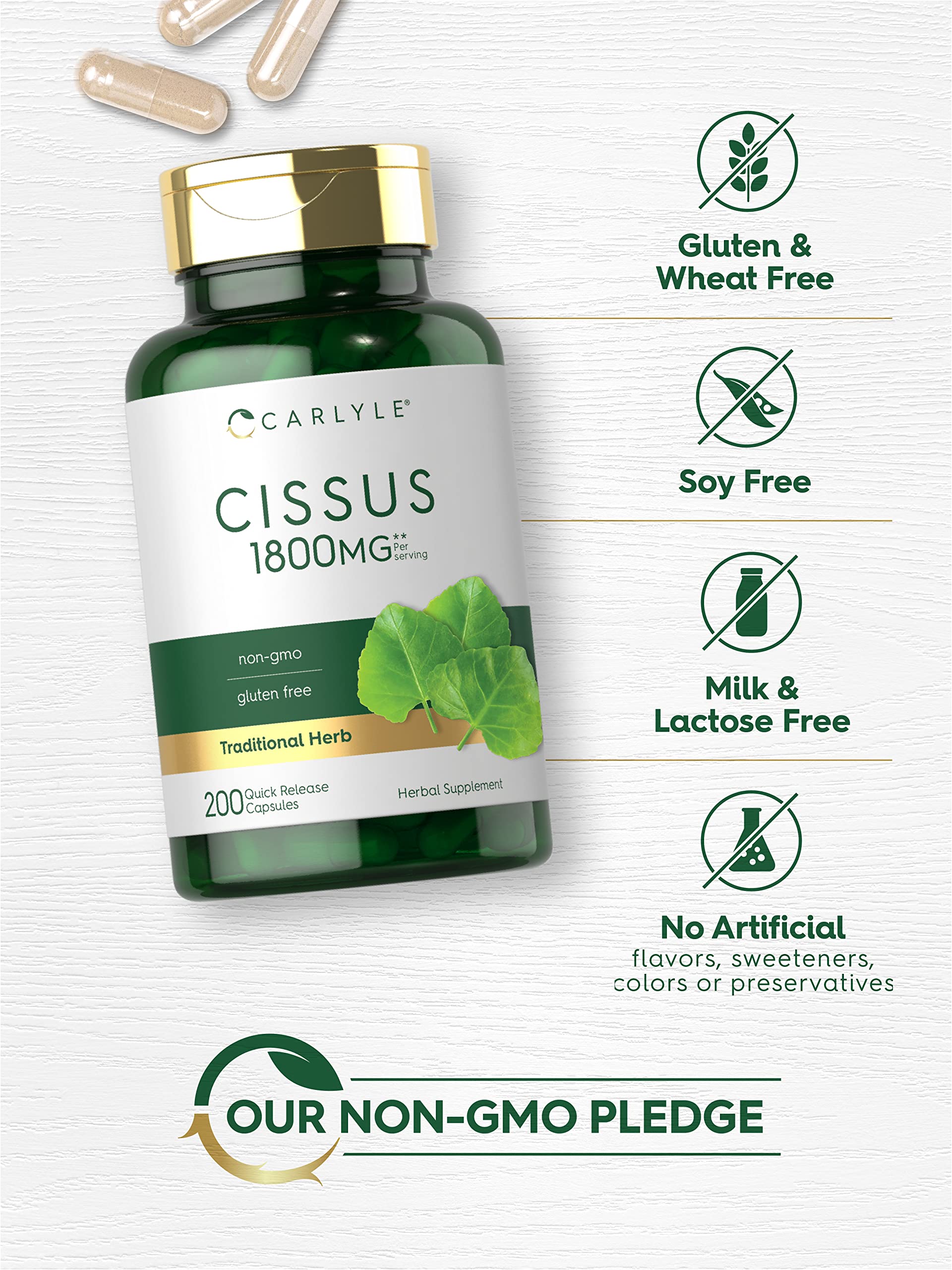 Carlyle Cissus Quadrangularis: vista general de la caja para revisión rápida.
