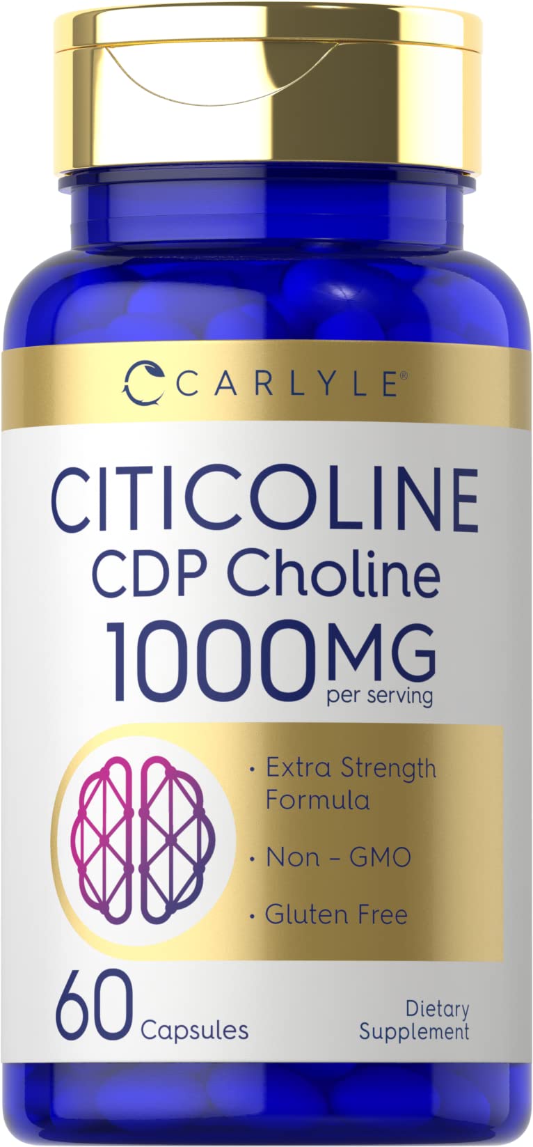 Carlyle Citicolina 1000 mg, botella para uso diario con apoyo cognitivo