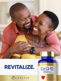 Carlyle CoQ10 200 mg, libre de gluten y OGM, opción segura.