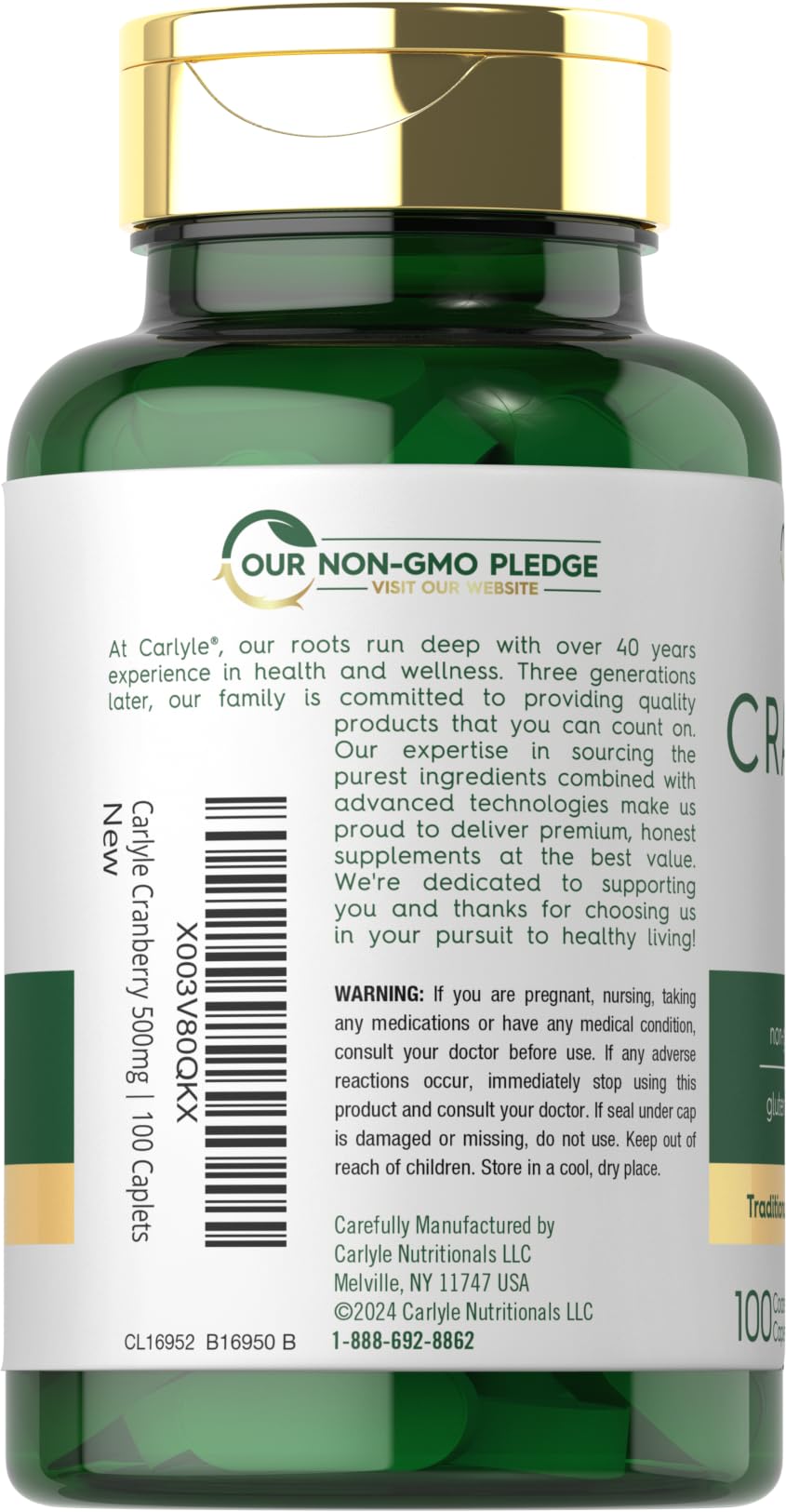 Carlyle Cranberry Caplets en Blister: dosis diaria práctica para hábitos saludables
