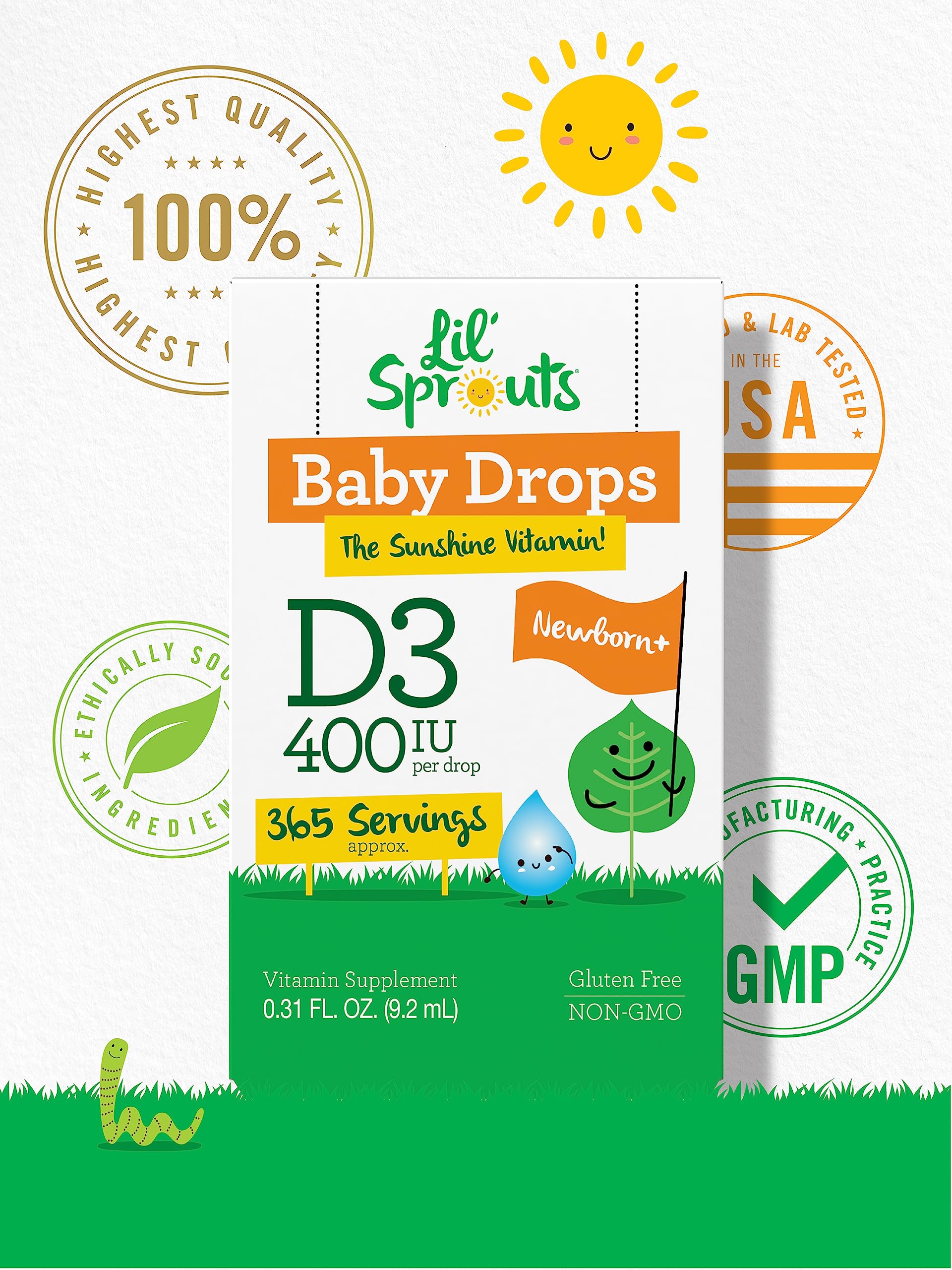 D3 para bebés, libre de gluten y lactosa, Carlyle.