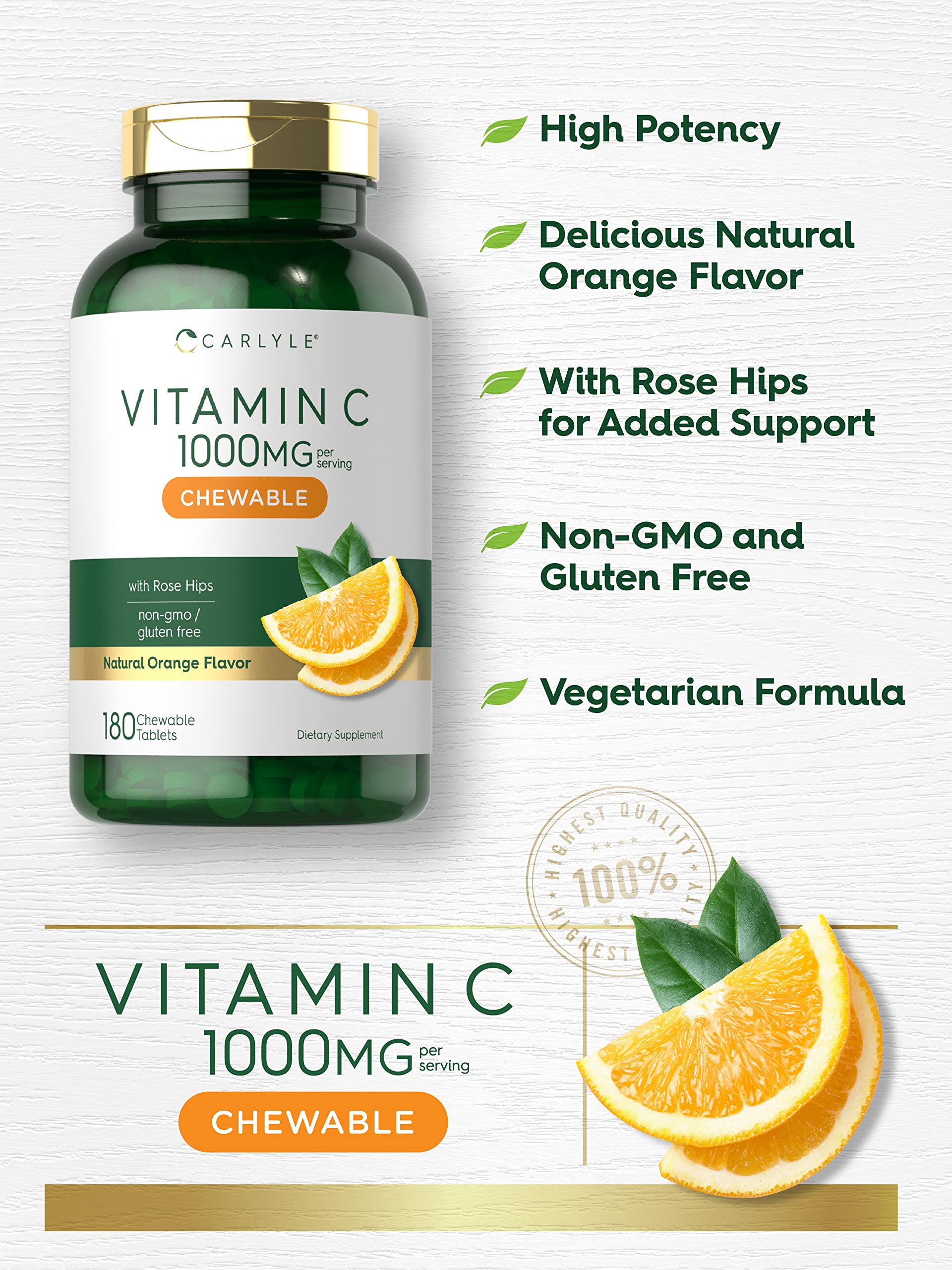 Empaque Carlyle de Vitamina C con control de calidad.