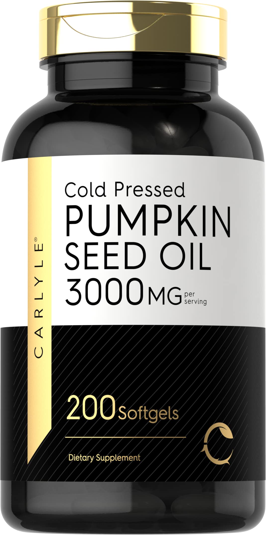 Carlyle frasco de cápsulas: aceite de calabaza de alta pureza para consumo diario.
