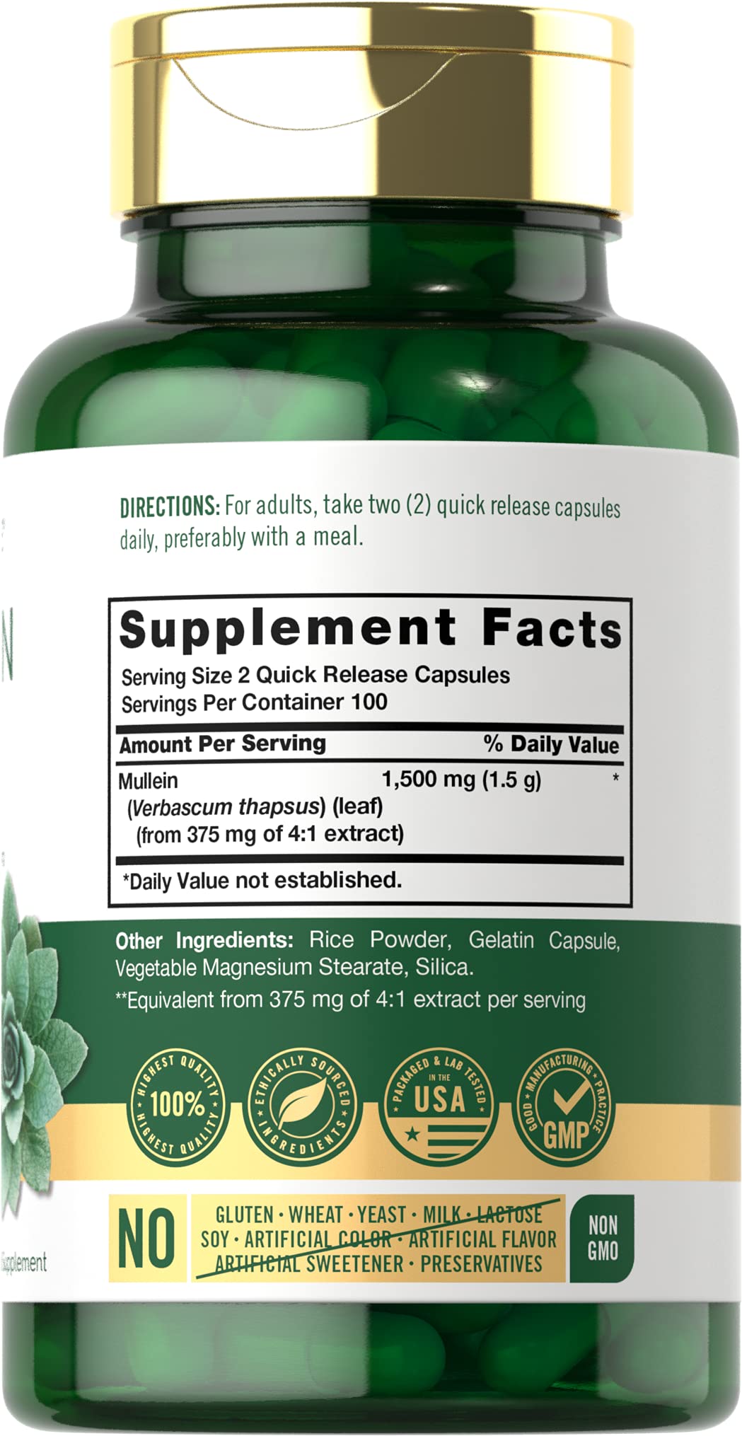 Frasco Carlyle con extracto de Verbascum para una experiencia de consumo conveniente.