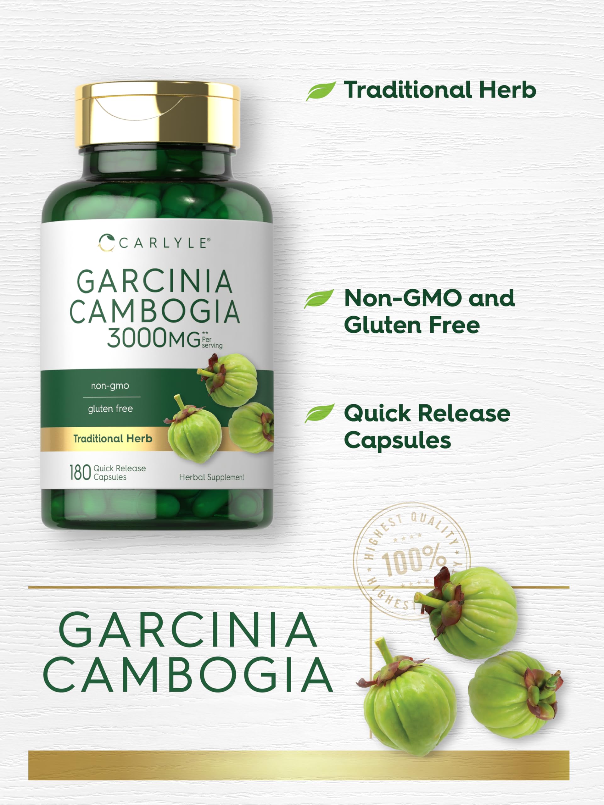 Ingredientes de calidad en Carlyle Garcinia Cambogia Extract.