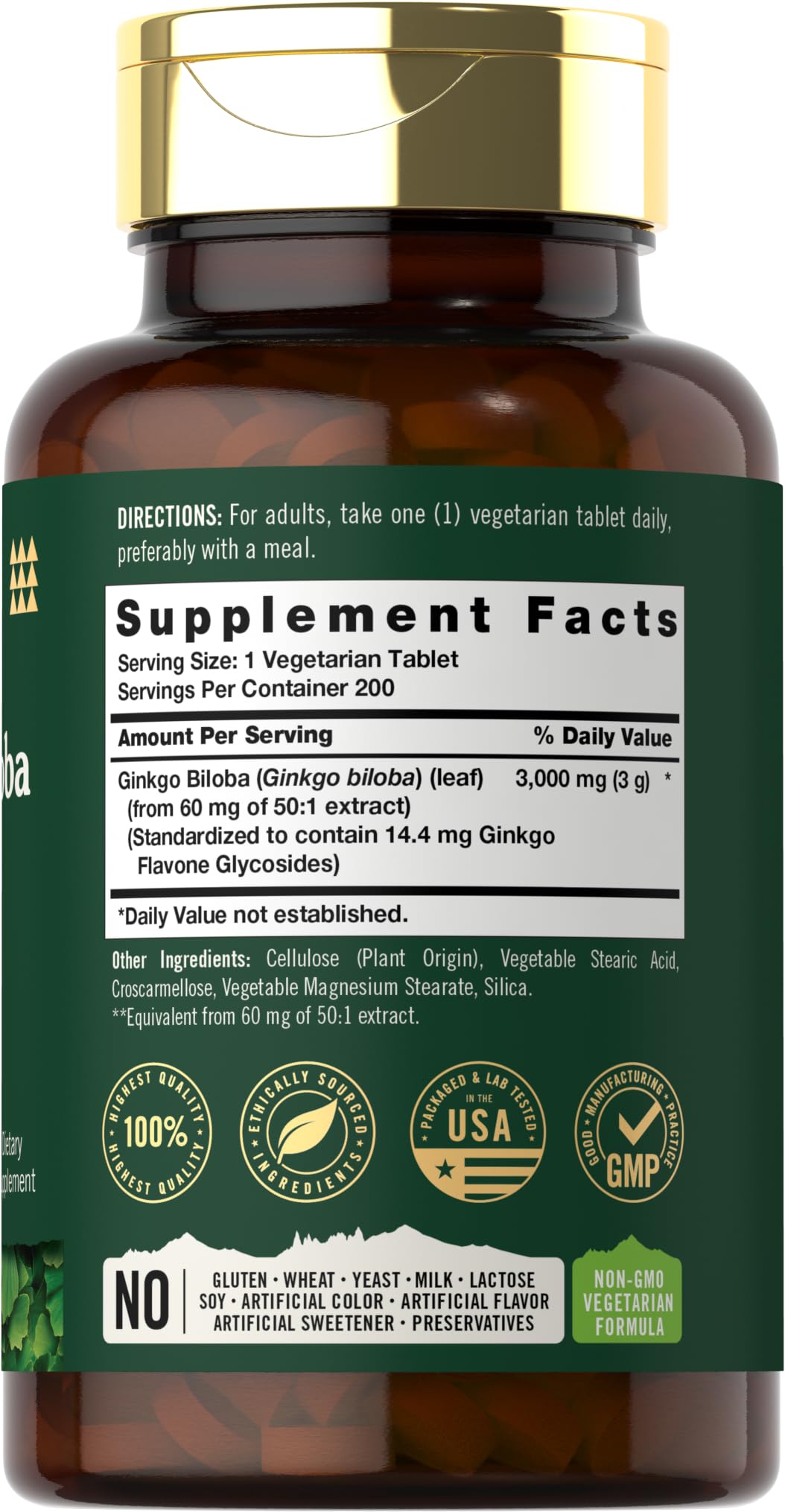 Frasco de Carlyle Ginkgo Biloba para consumo diario cómodo