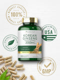 Carlyle Ginseng Coreano 2000 mg, detalle de la etiqueta y composición.