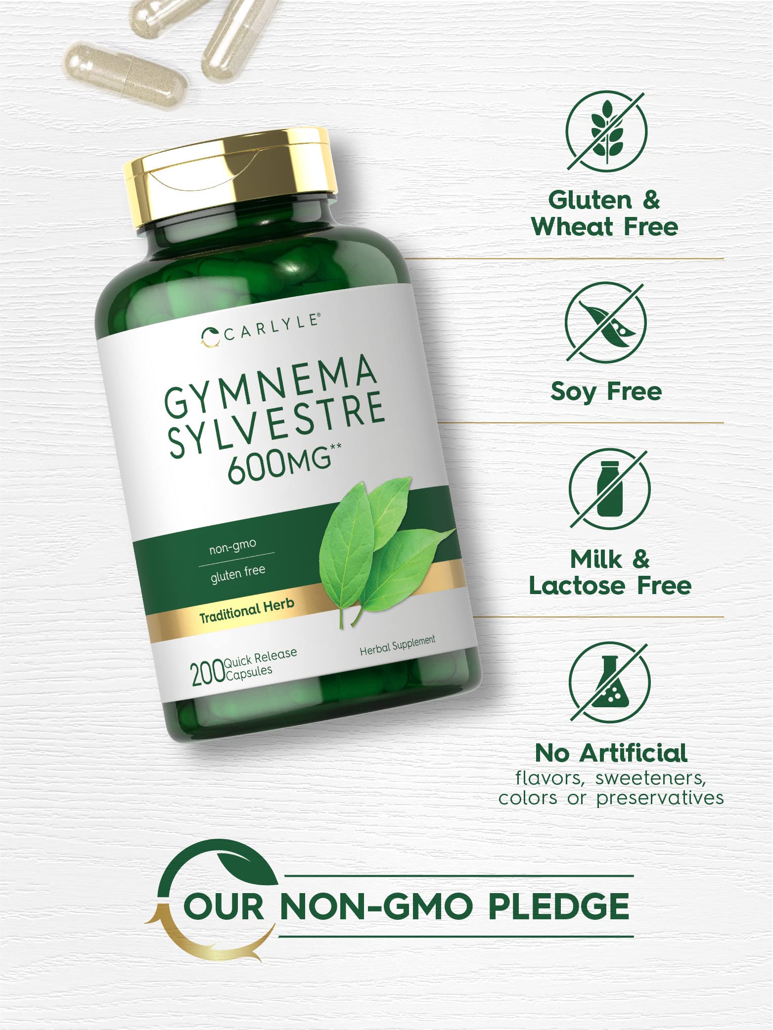 Carlyle Gymnema Sylvestre Cápsulas: blíster de cápsulas para dosis conveniente