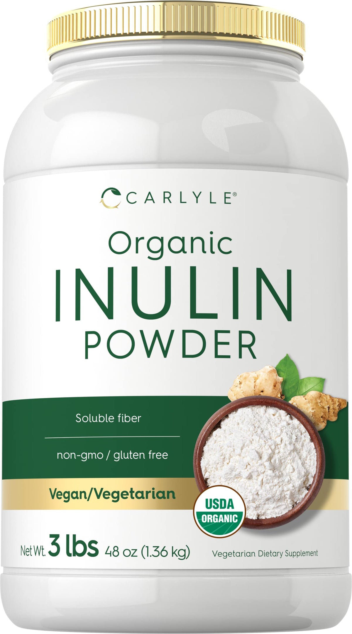 Carlyle Inulina Orgánica: polvo en frasco, posible apoyo digestivo suave