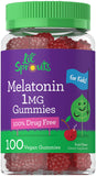 Carlyle gomitas de melatonina para niños, sabor fruta, apoyo suave a la rutina de sueño.