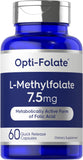 Carlyle L-metilfolato 7.5 mg en botella frontal, opción para uso diario.