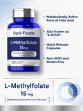 Carlyle L Metilfolato etiqueta libre de gluten para dietas sensibles.
