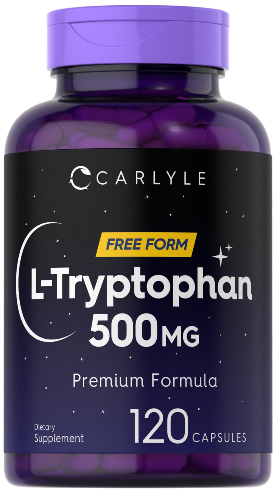 Carlyle L-Triptófano 500 mg en botella para uso diario.