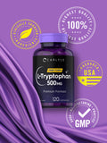 Carlyle L-Triptófano 500 mg no GMO, ingredientes cuidadosamente seleccionados.
