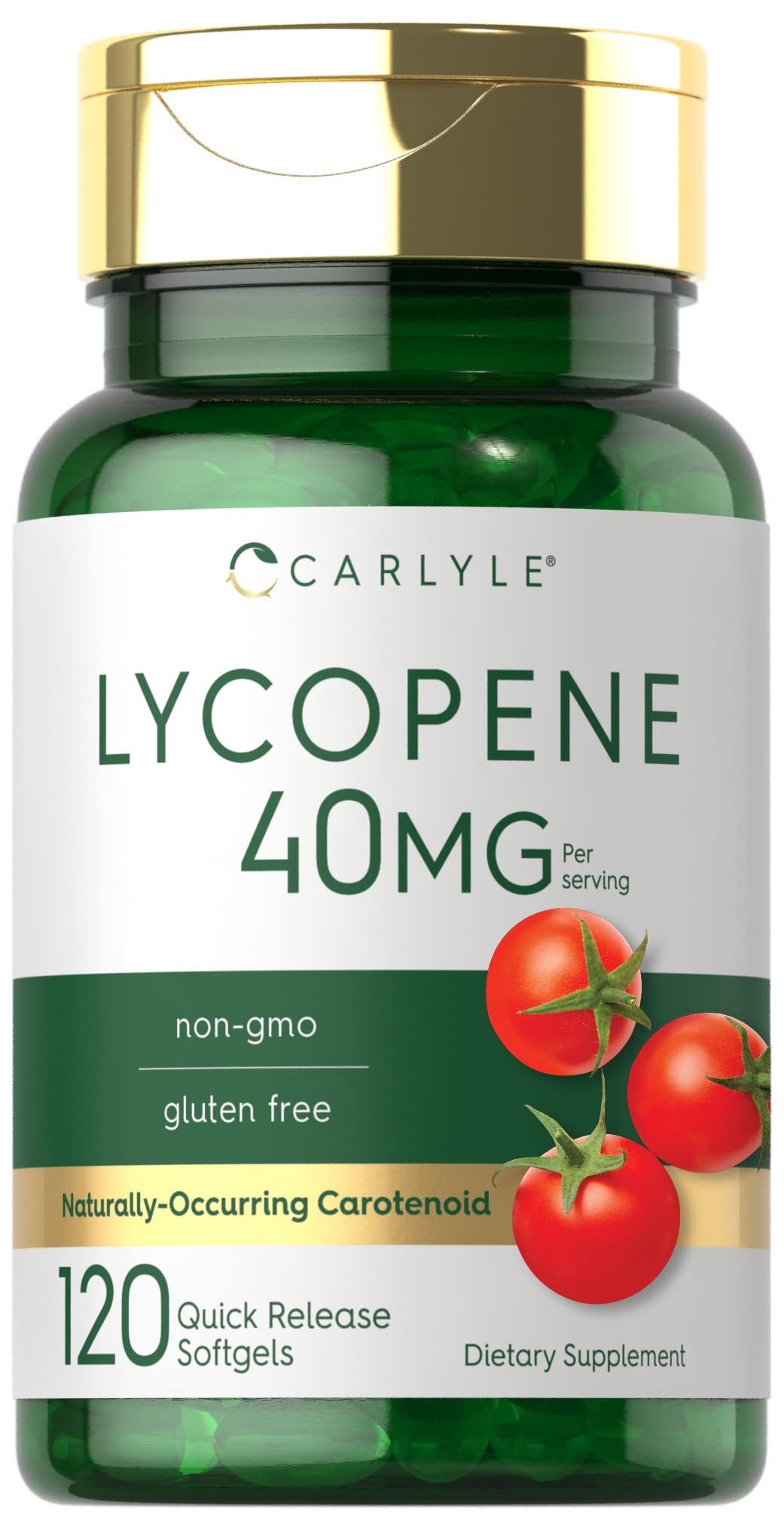 Carlyle Licopeno 40 mg: vista de la botella frontal para compra fiable