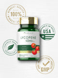 Etiqueta de Carlyle Licopeno 40 mg con detalles de certificación