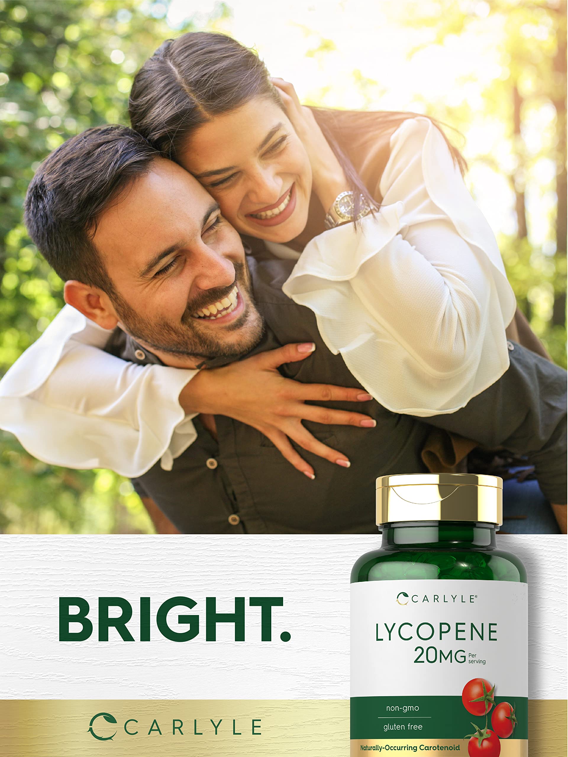 Empaque Carlyle Licopeno sin gluten, opción segura para dietas.