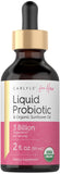 Carlyle probiótico líquido para mujeres, bote 2 oz, uso diario seguro.