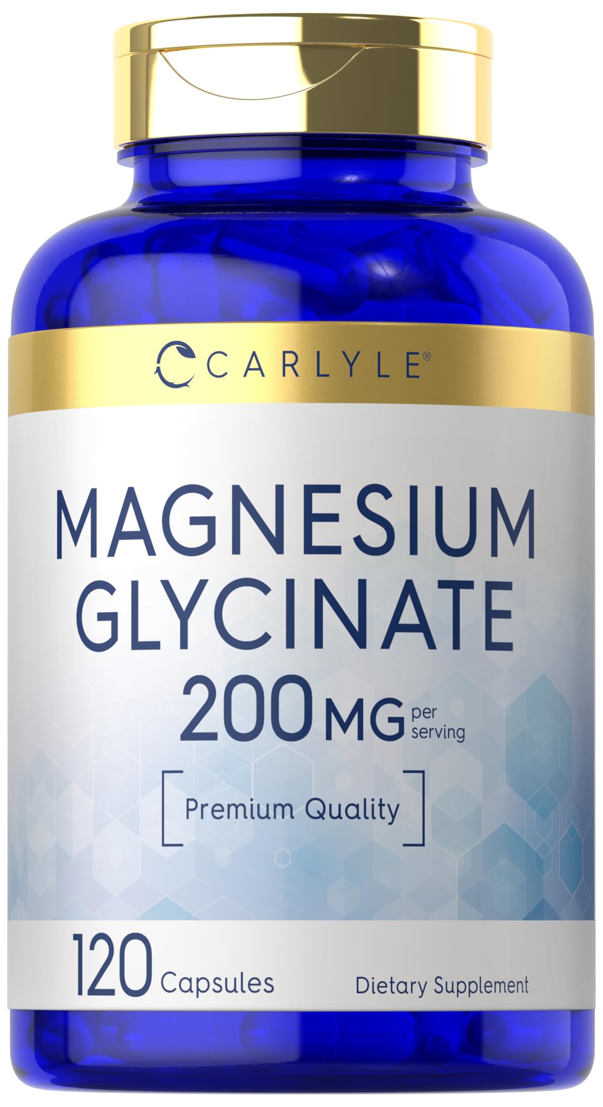 Carlyle Magnesium Glycinate cápsulas para uso diario y bienestar general.