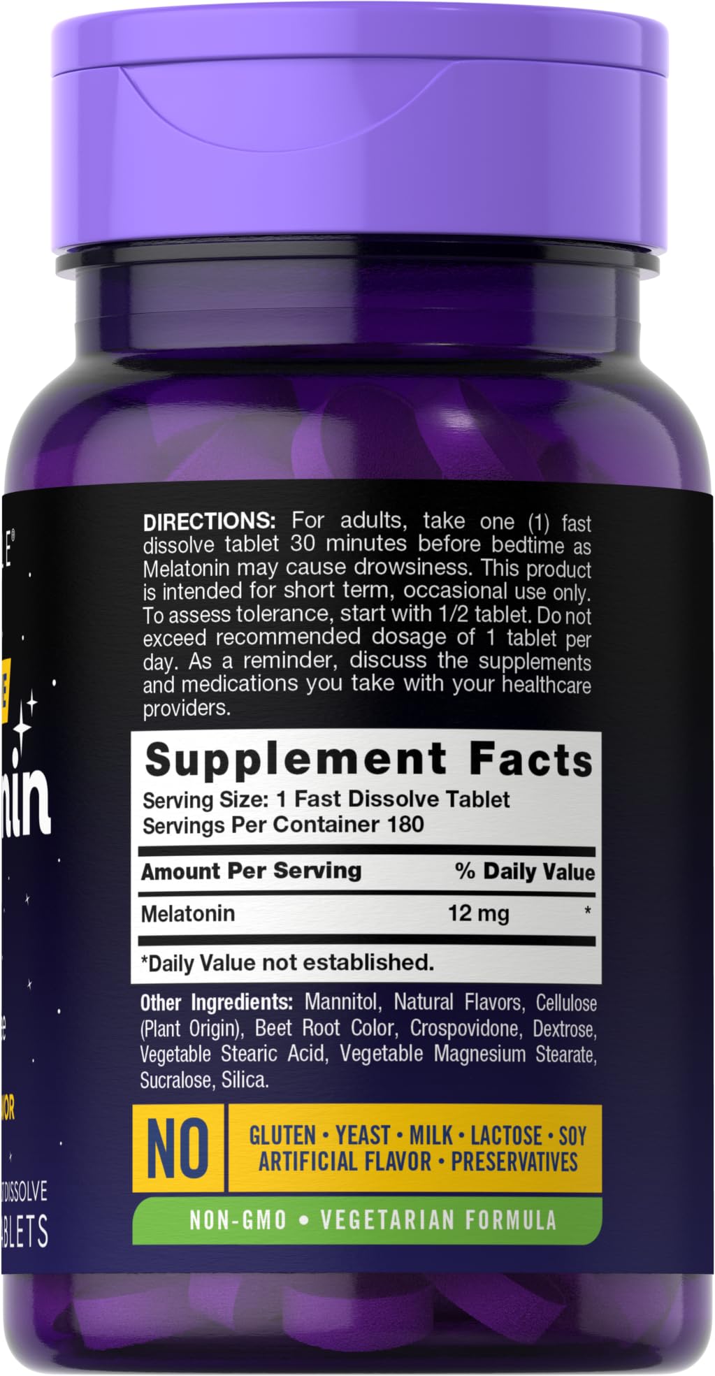 Carlyle Melatonina 12 mg, tableta con sabor frambuesa natural