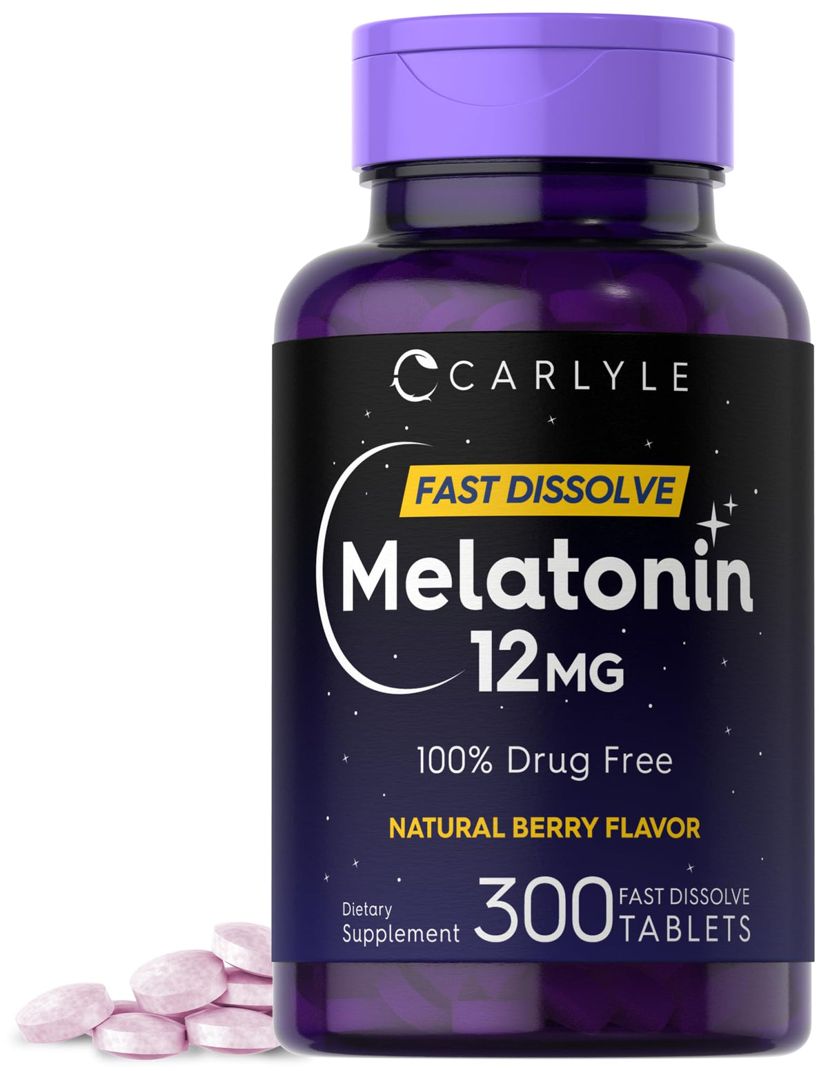 Carlyle Melatonina 12 mg, tableta disolución rápida para uso nocturno práctico