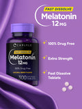 Carlyle Melatonina 12 mg, formato vegetariano sin OMG para dietas