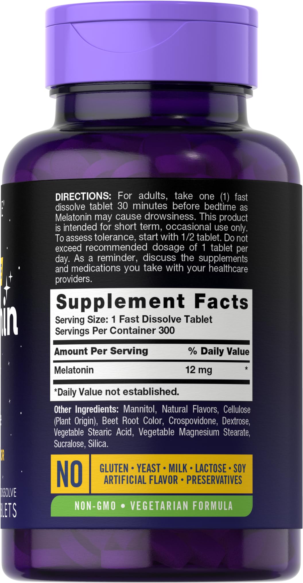Carlyle Melatonina 12 mg, sabor frambuesa natural para experiencia agradable nocturna