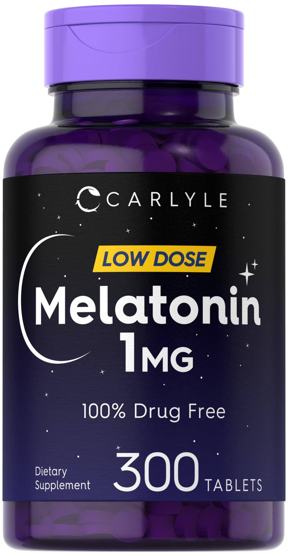 Carlyle Melatonina 1 mg, botella para apoyar un descanso nocturno suave.