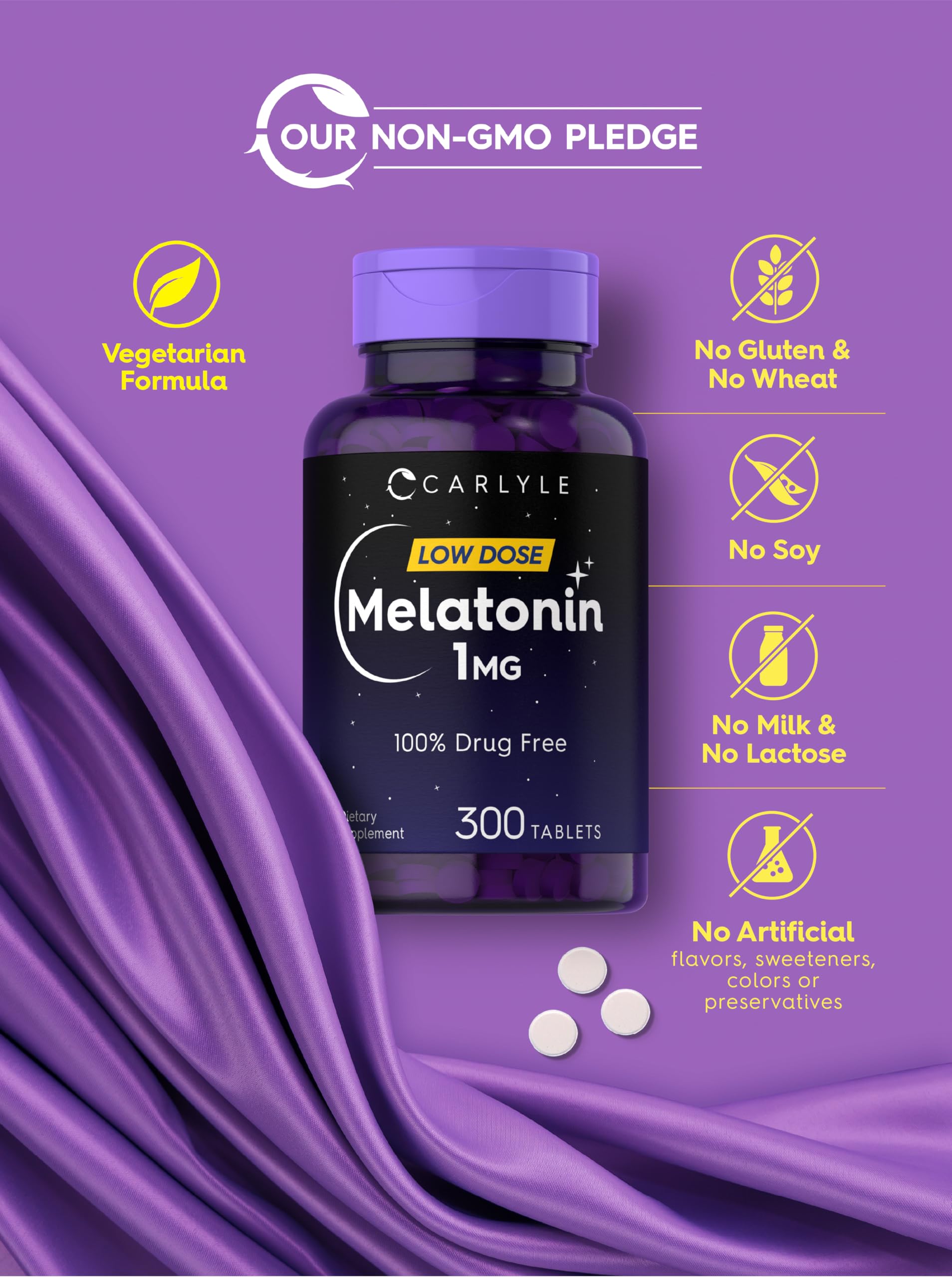 Carlyle Melatonina 1 mg, dosis sugerida para un descanso estable.