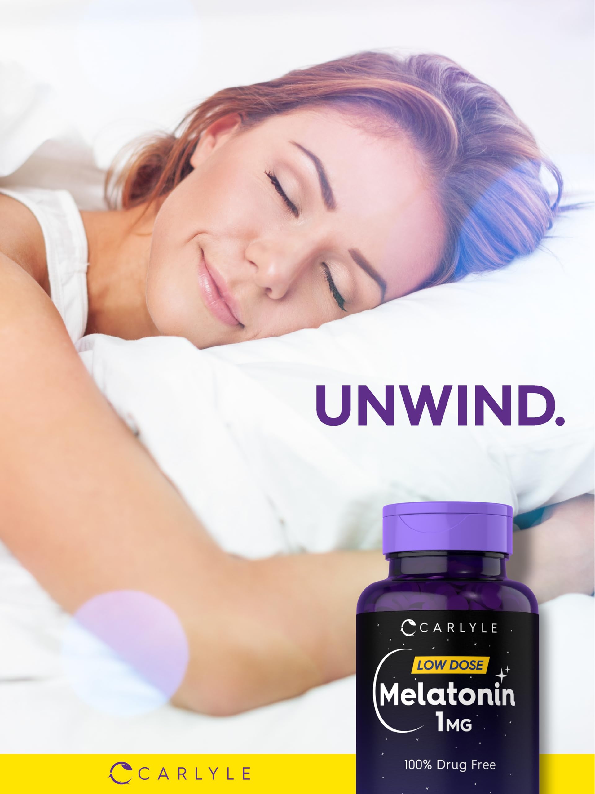 Carlyle Melatonina 1 mg, libre de gluten para dietas conscientes.