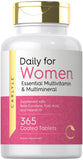 Carlyle multivitamínico diario para mujeres, botella lista para uso diario.