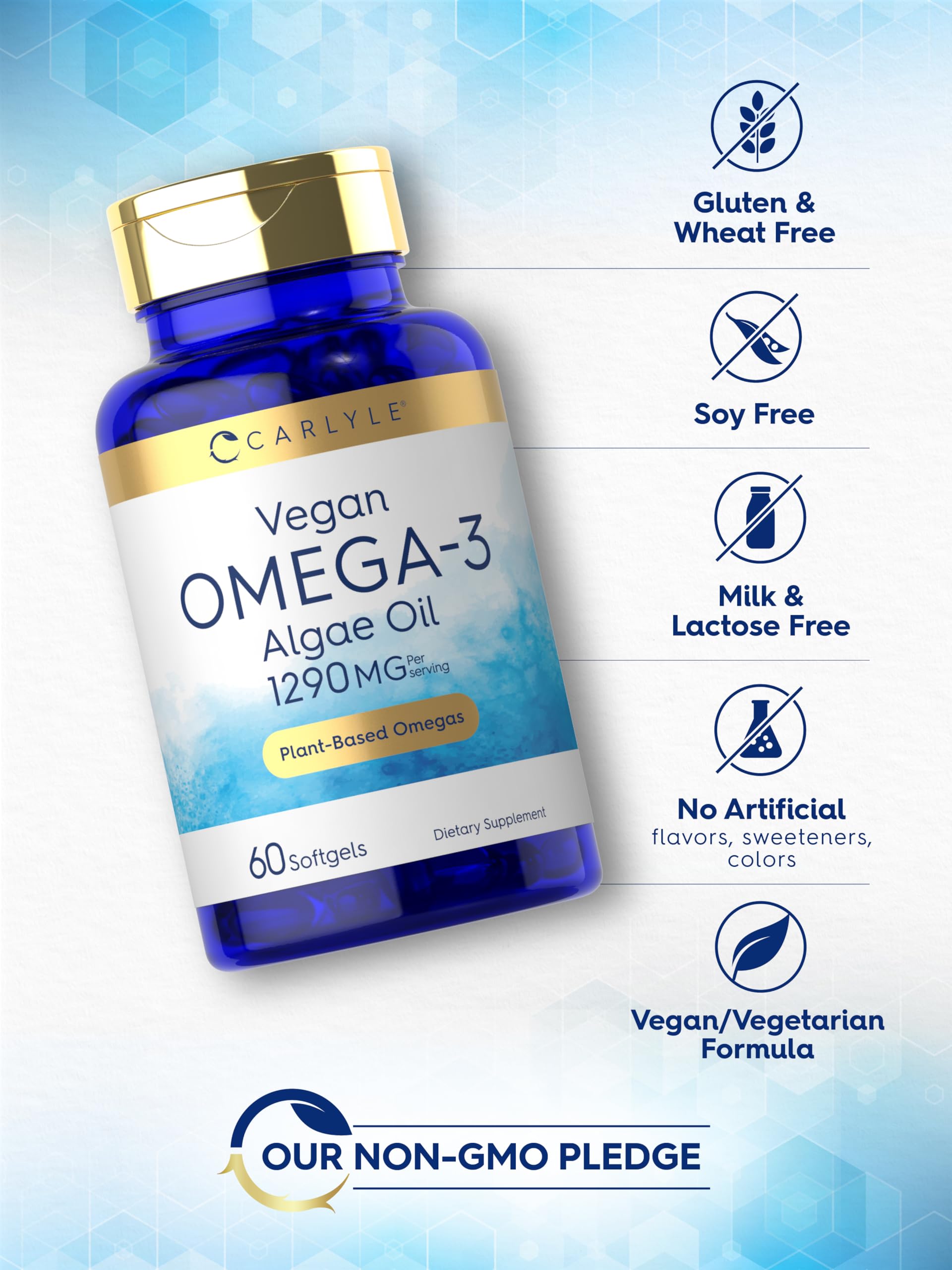 Carlyle Omega-3 fórmula basada en plantas, suplemento sostenible