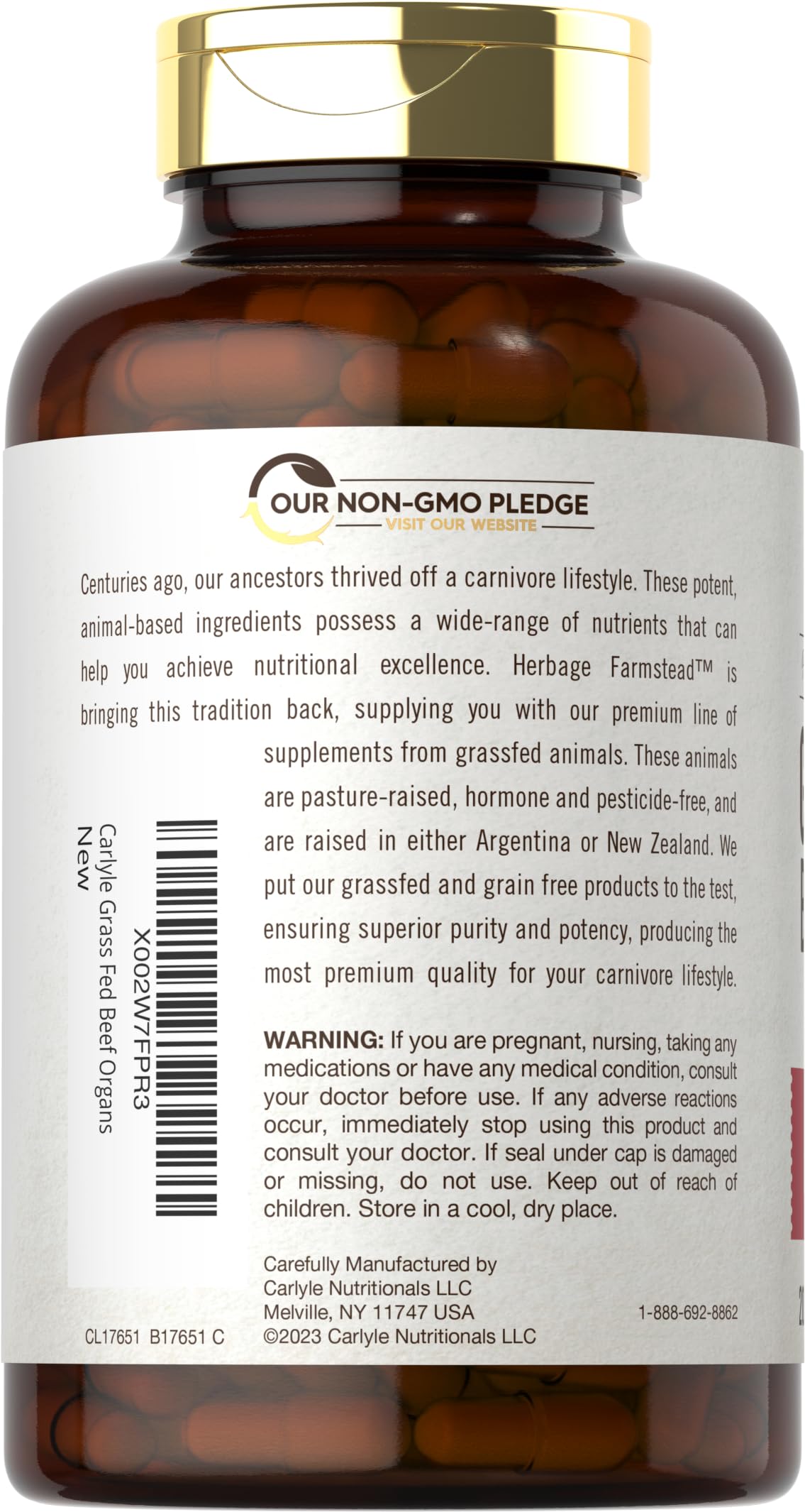 Carlyle Organos bovinos, pastura natural, fuente de nutrientes para un estilo de vida activo.