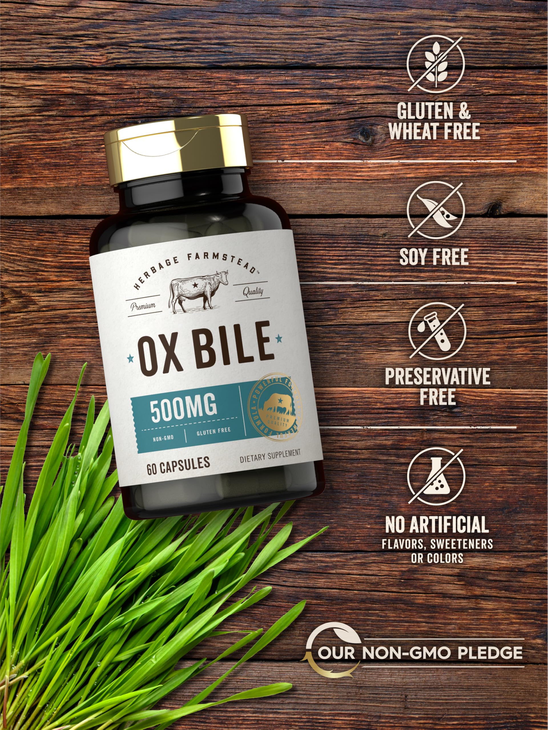 Carlyle Ox Bile etiqueta-clara, ingredientes no GMO visibles