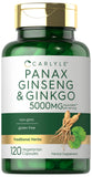 Carlyle Panax Ginseng & Ginkgo, empaque frontal, reconocimiento claro de la marca y producto