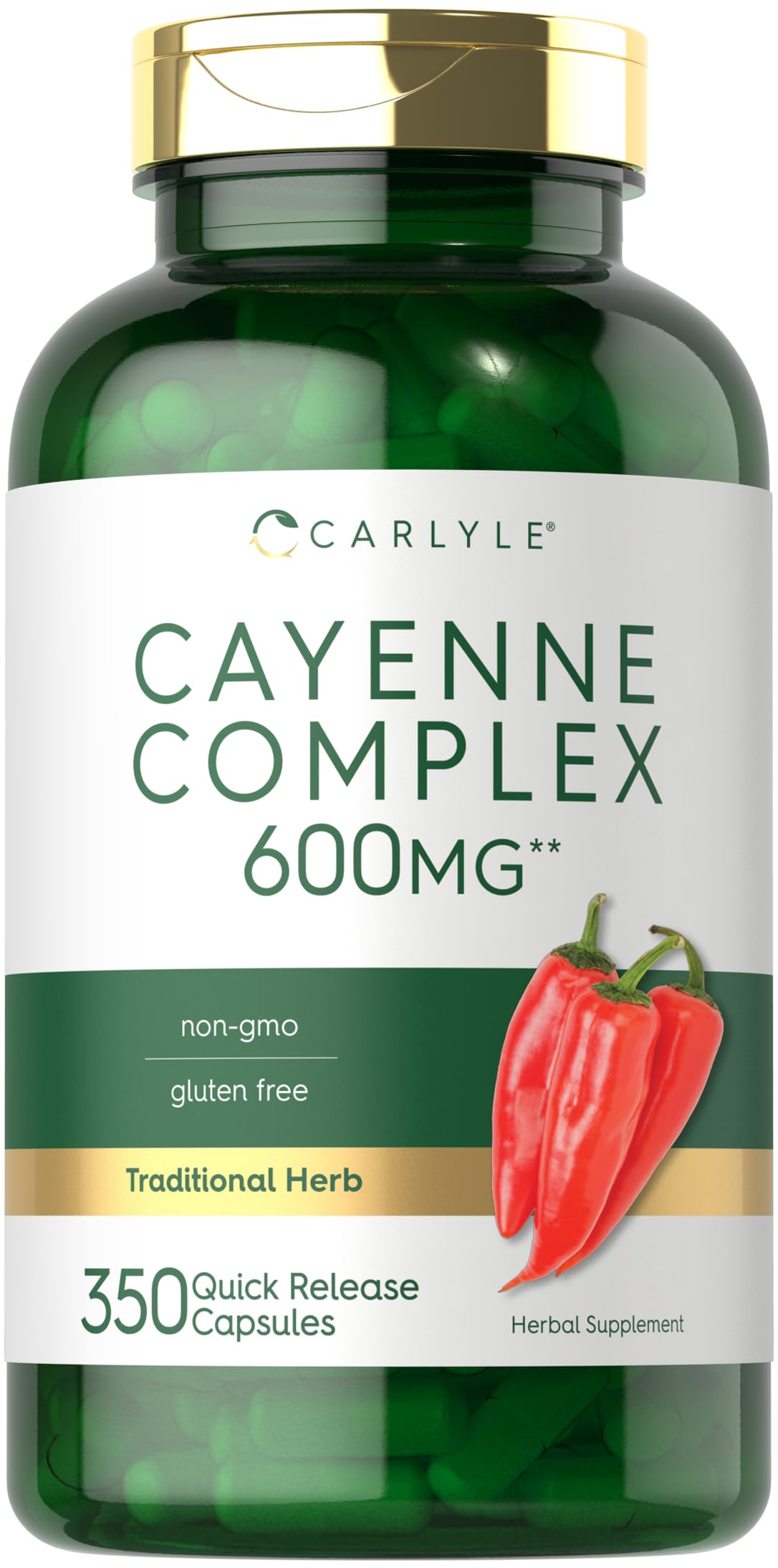 Carlyle pimienta de cayena cápsulas en botella para uso diario