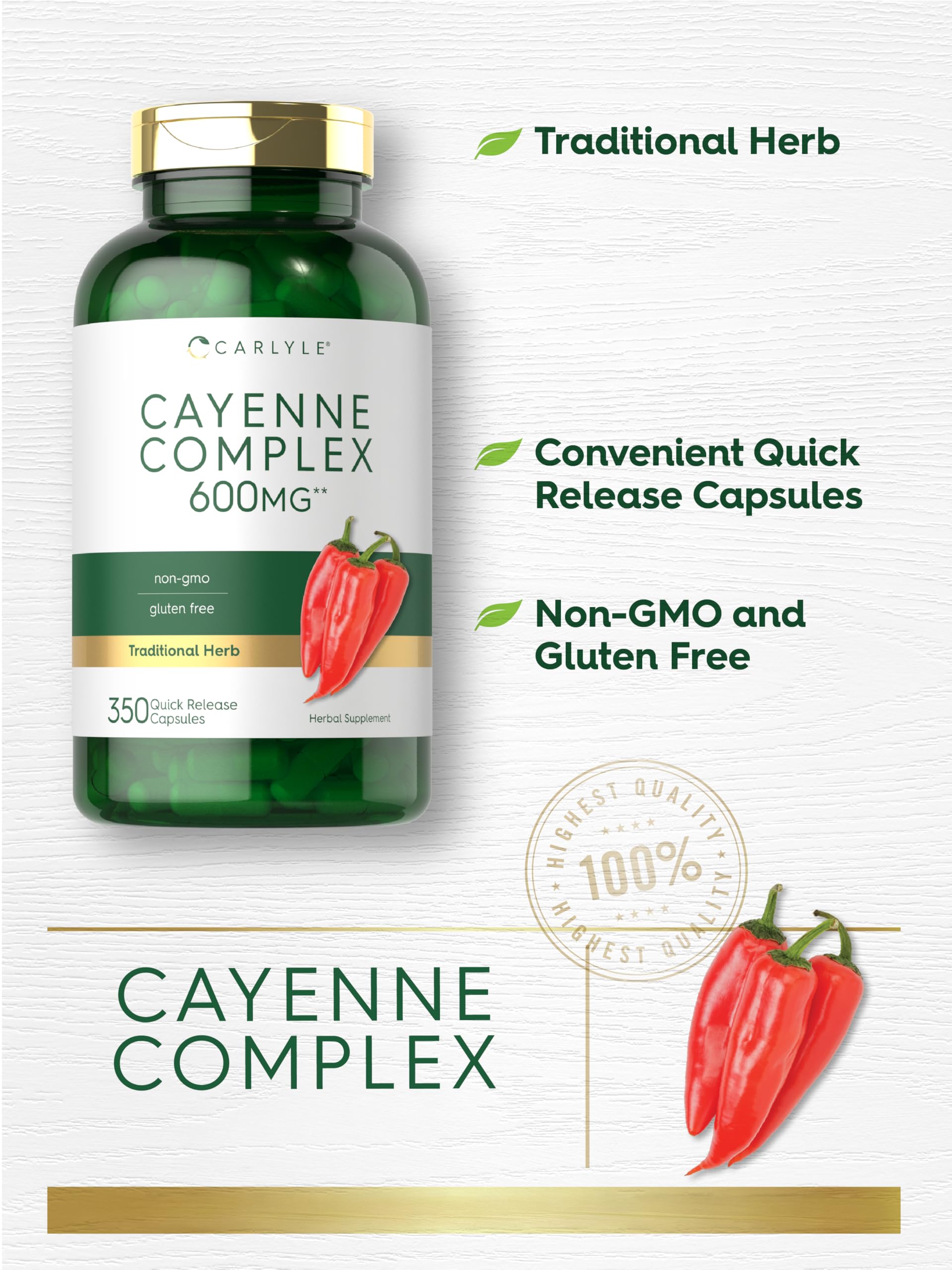 Carlyle pimienta de cayena cápsulas cápsulas en vista cercana