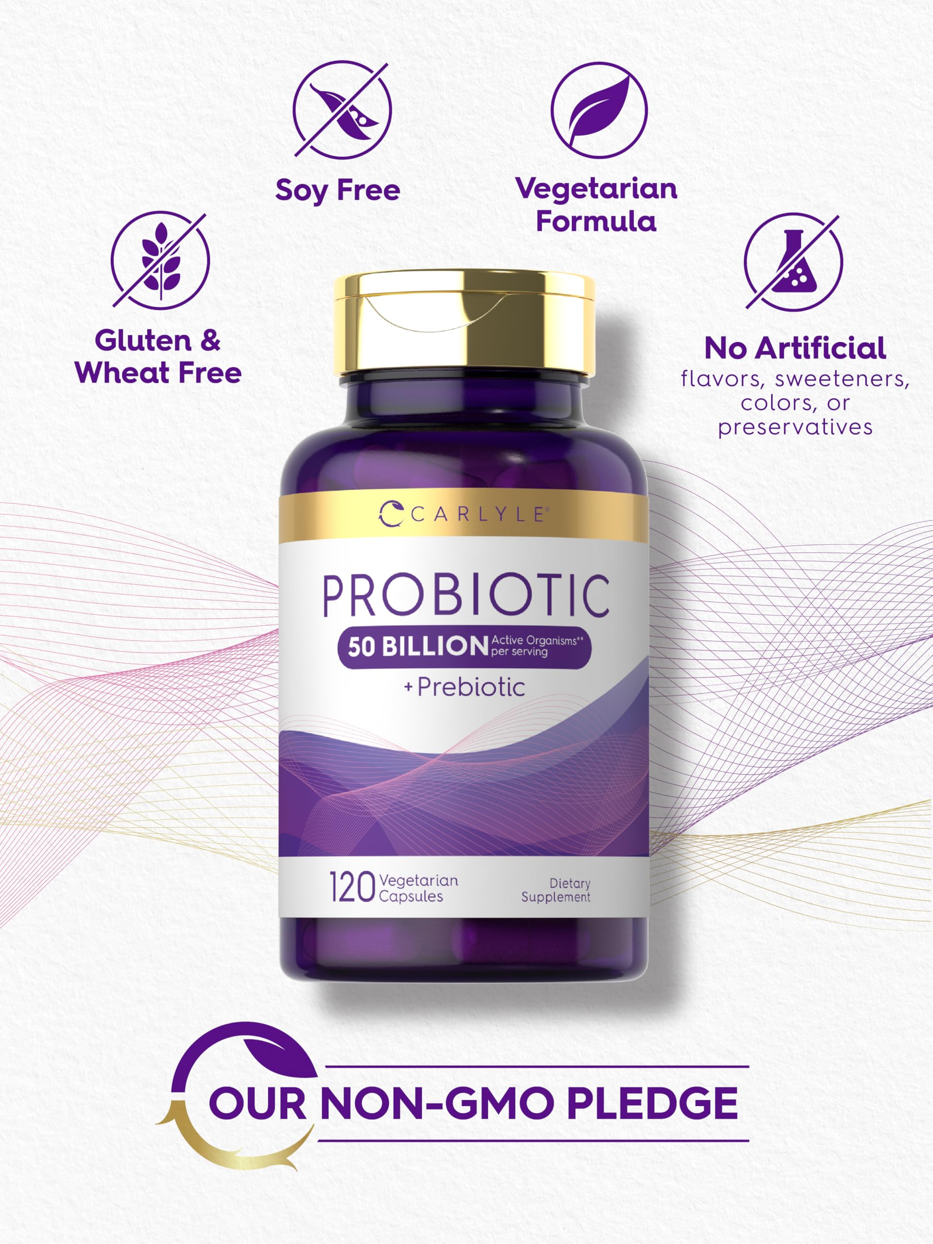 Presentación en caja de Carlyle Probiotics para almacenamiento.