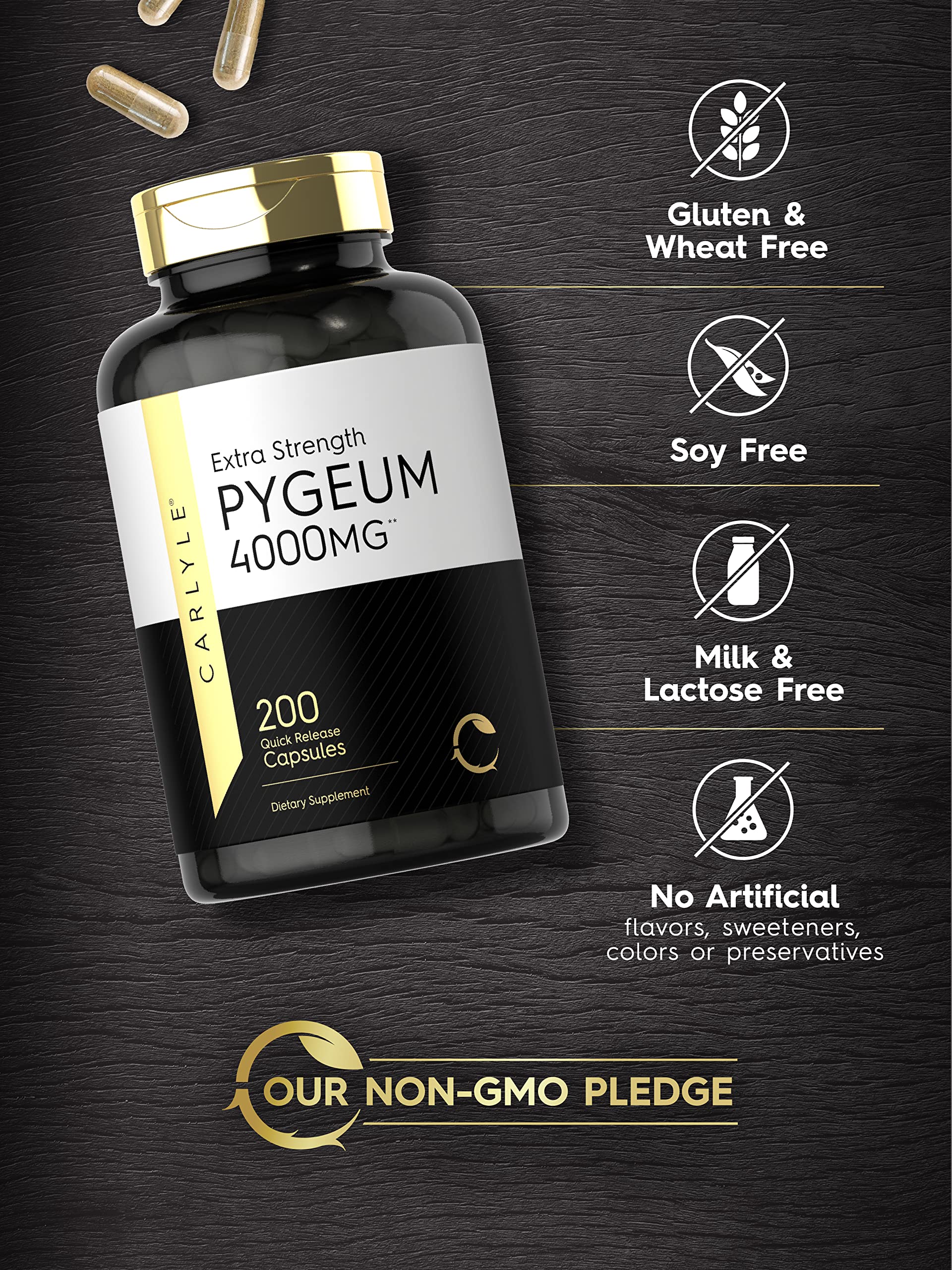 Caja externa de Carlyle Pygeum Africanum corteza para almacenamiento cómodo.