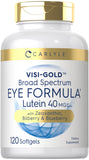 Carlyle Suplemento para la Salud Ocular, botella en primer plano, apoyo visual diario.