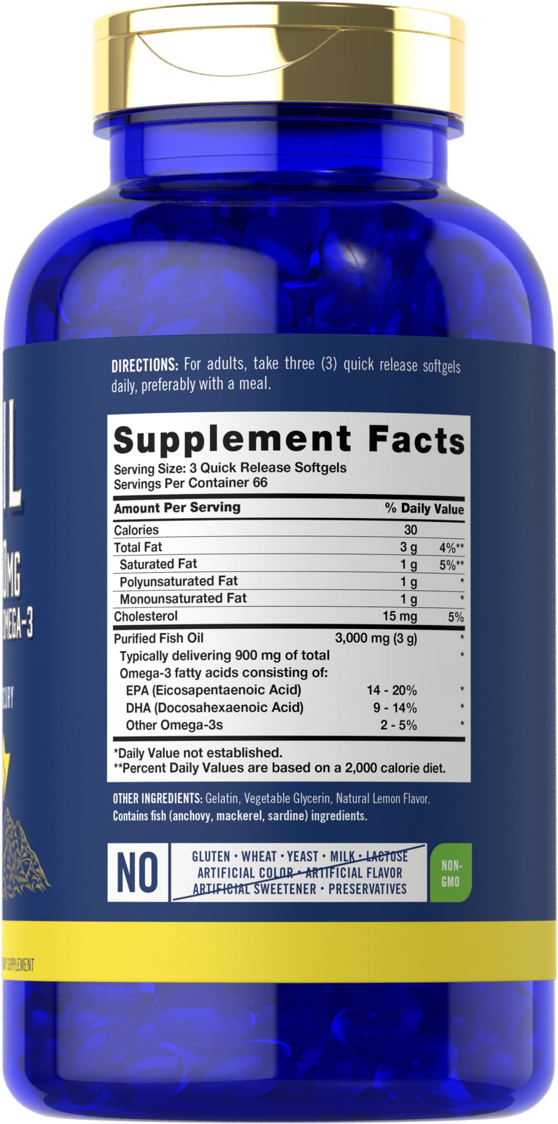 Carlyle Omega-3 en cápsulas blandas, versión de 900 mg para uso diario