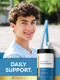 Carlyle Teen Multivitamin cápsulas de digestión suave para rutina diaria.