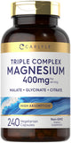 Carlyle Triple Magnesium Complex, botella visible, opción vegetariana para apoyo diario