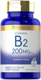 Carlyle Vitamina B2 200 mg: botella para uso diario y bienestar general.