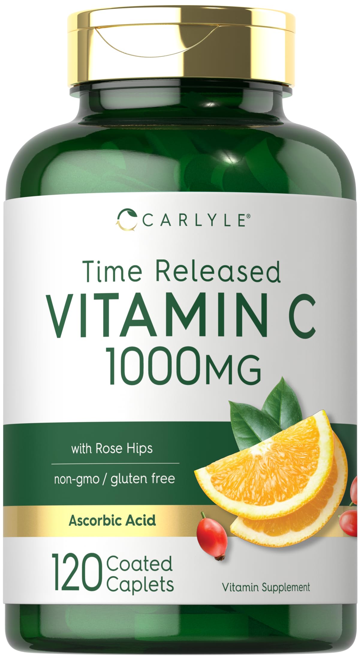 Carlyle Vitamina C 1000mg, bote de cápsulas vegetarianas para uso diario.