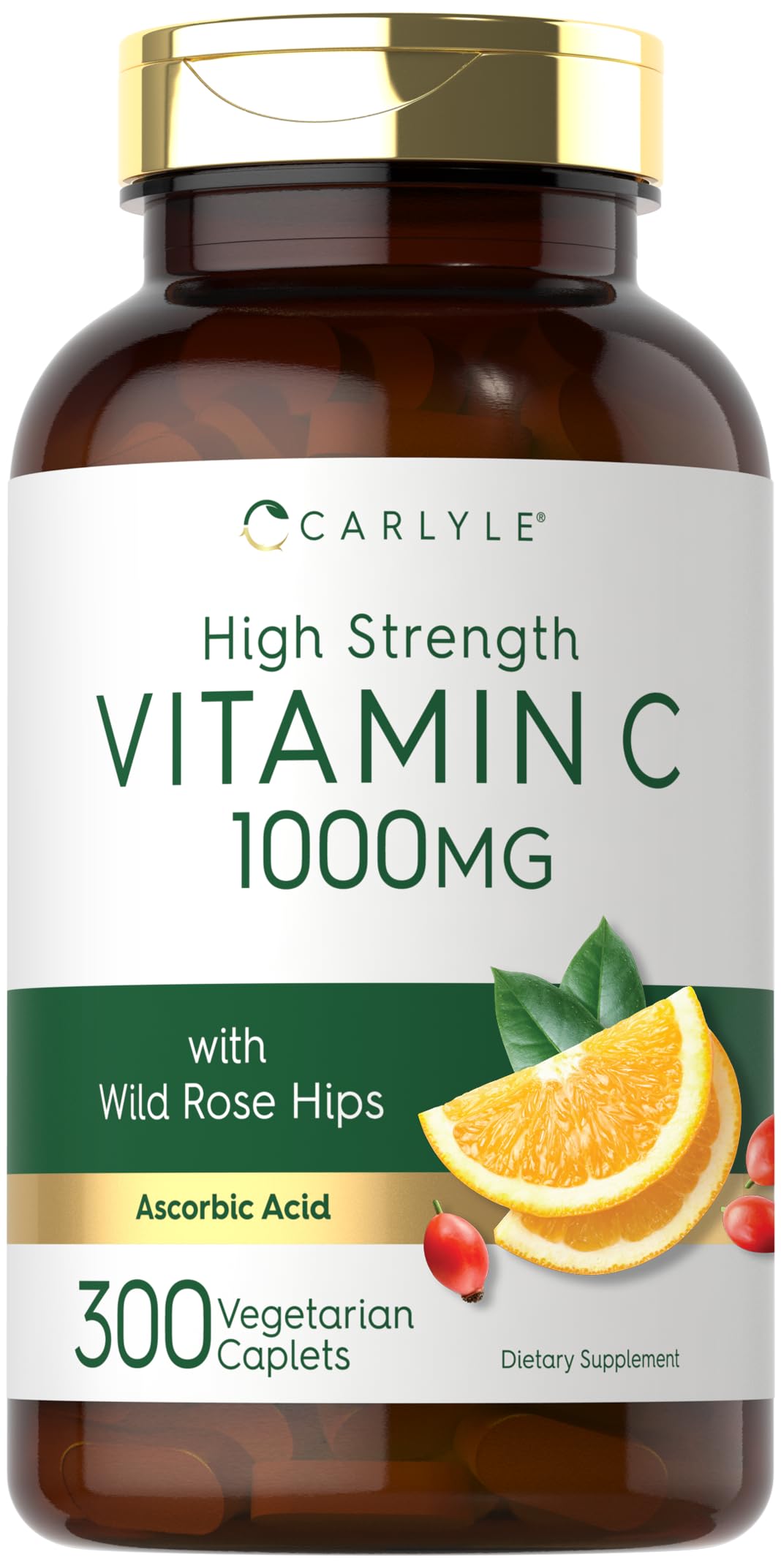 Carlyle Vitamina C 2000 mg, tabletas en botella para uso diario.