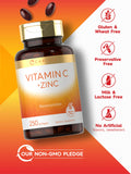 Envase de Carlyle Vitamina C con Zinc con sellado seguro